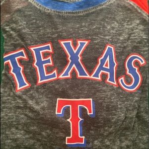 Texas Rangers Burnout Baseball Shirt XL (18-20)